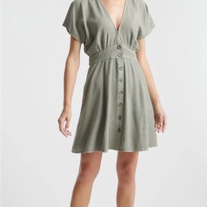 Quince Vintage Wash Tencel Button Front Dress